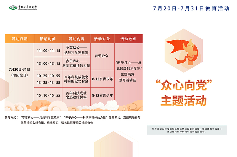 中国科技馆主题展览,中国科技馆主题教育活动,“百年科技成就”系列活动