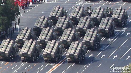 参加2009年大阅兵的解放军二炮部队巡航导弹方队