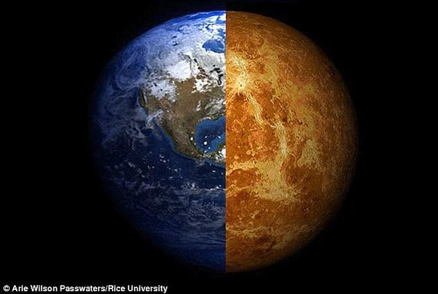 研究人员指出，微小进化变化将改变地球和金星的命运，左图是地球，右图是金星，并希望未来尽快对该进化改变进行建模。这将有助于搜寻外星生命，并改写能够孕育生命的“宜居地带理论”。