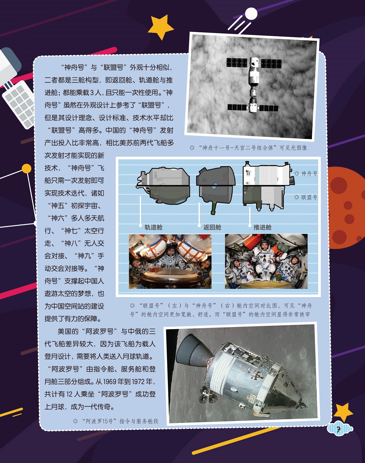 神舟号与联盟号外观相似,阿波罗号成功登上月球