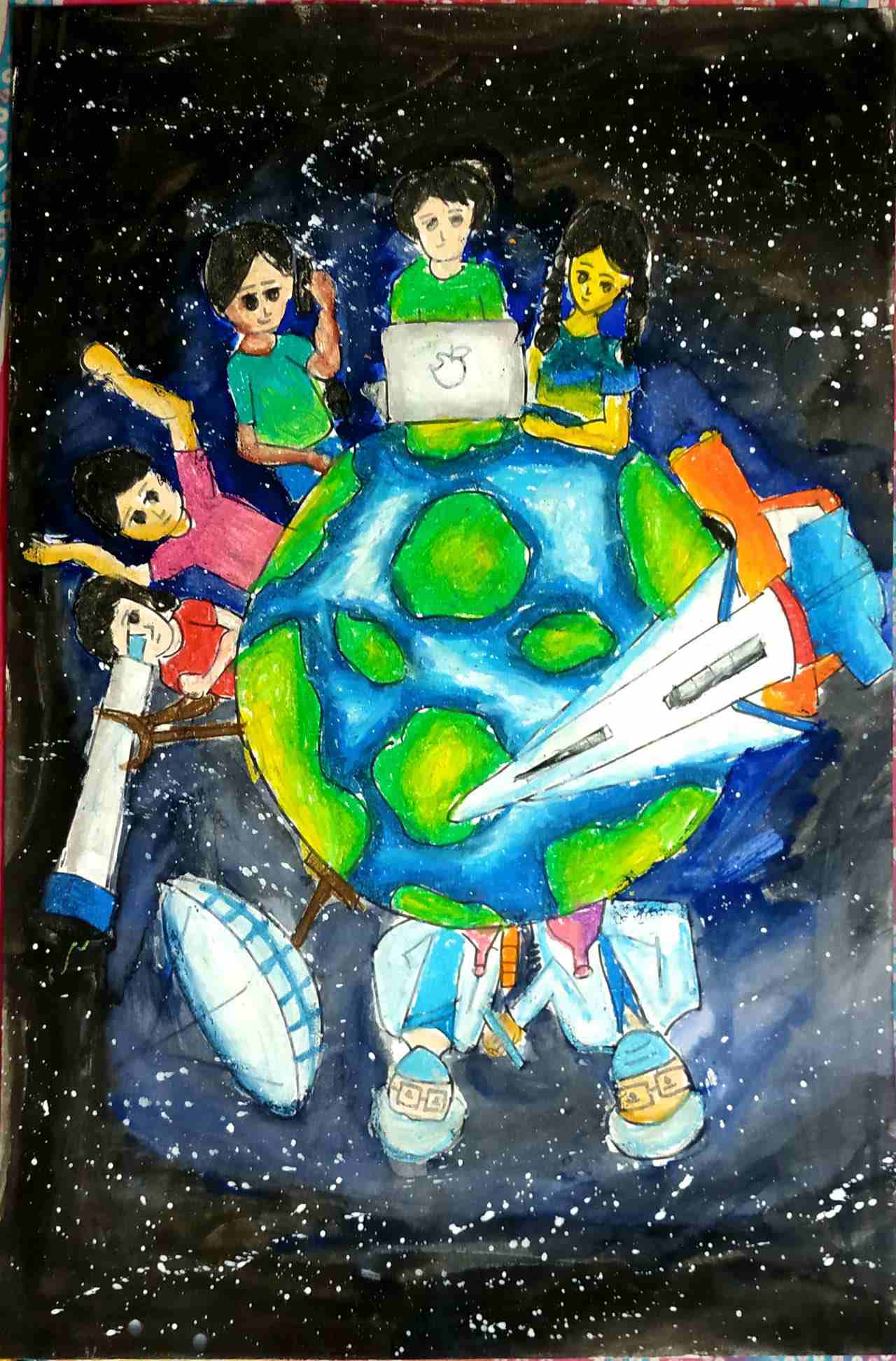 航天日绘画作品《探索无限》,孟加拉国Musharrat Islam Ridima