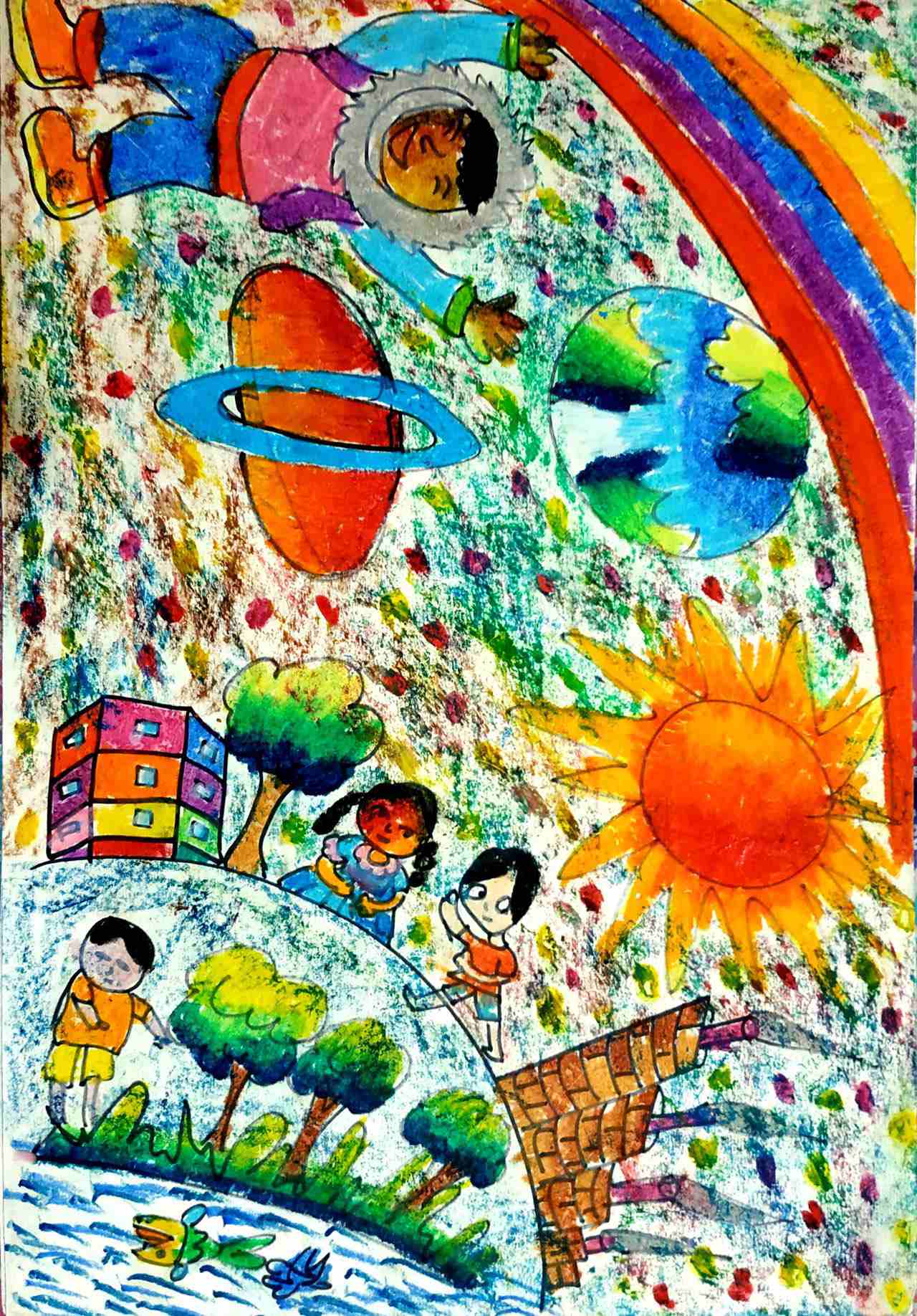 航天日绘画作品《我的世界》,孟加拉国Nameera Nargis