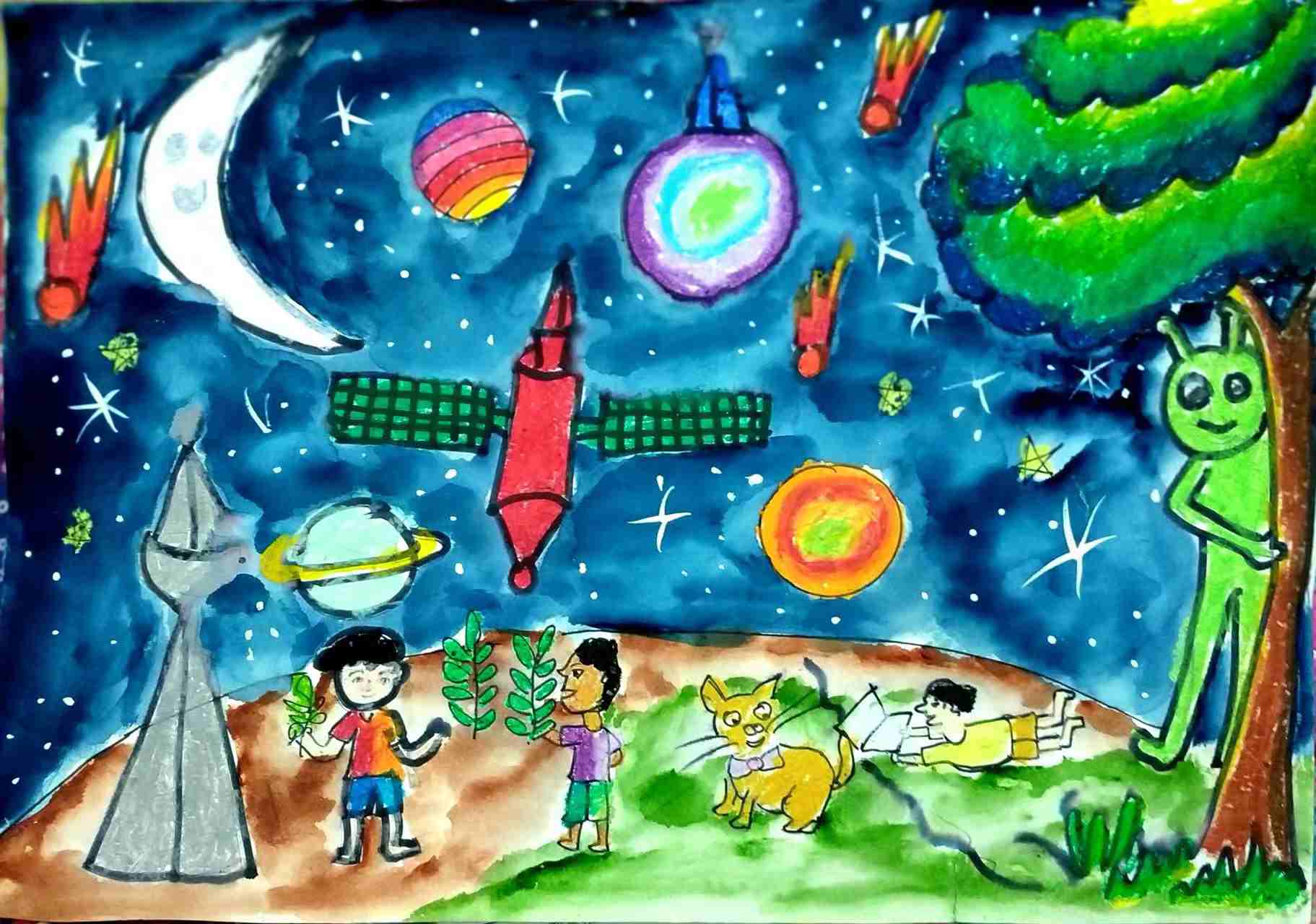 航天日绘画作品《未来生活》,孟加拉国Saadat Ibrahim