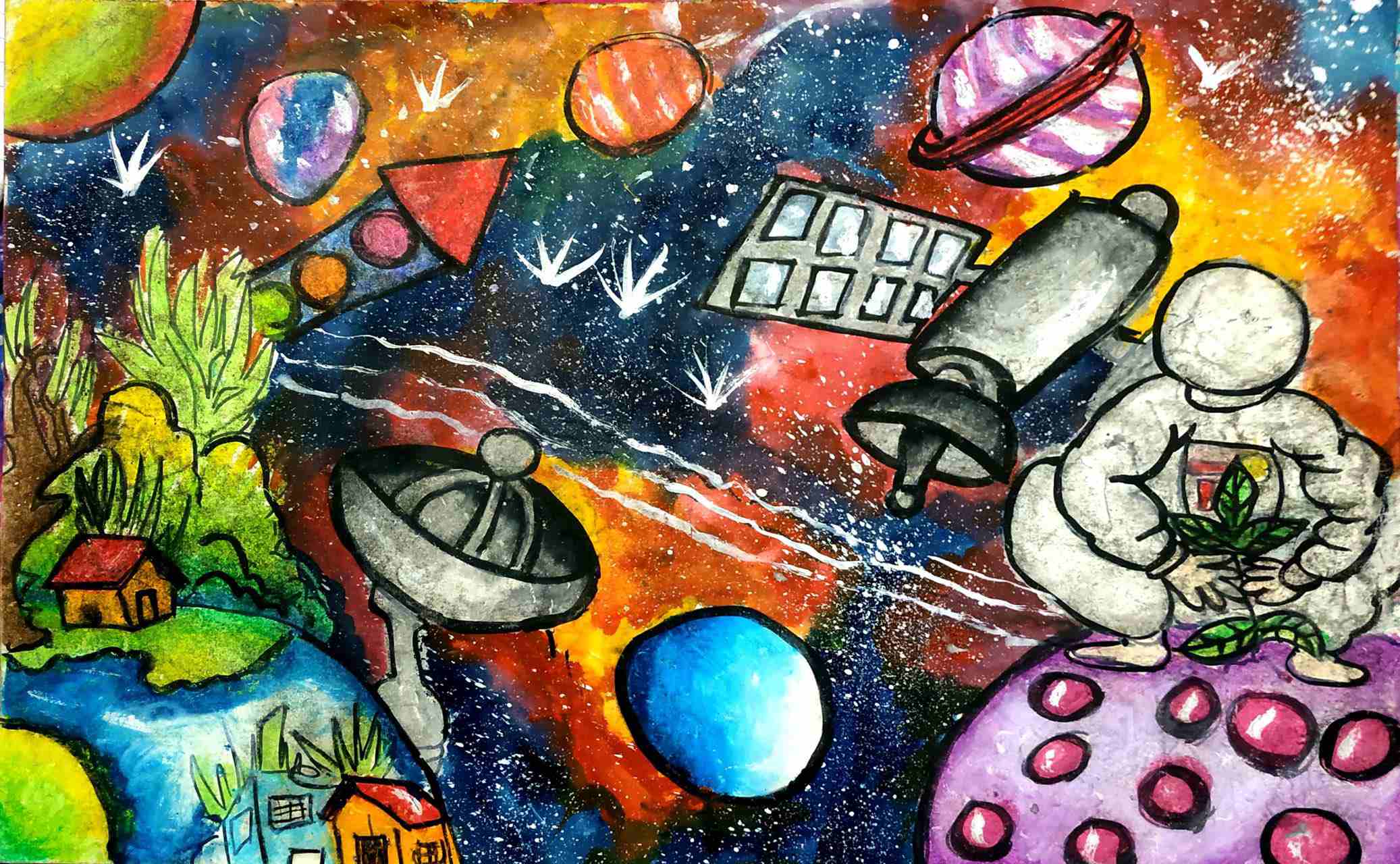 航天日绘画作品《我在外星球当园丁》,孟加拉国Atif Raihan