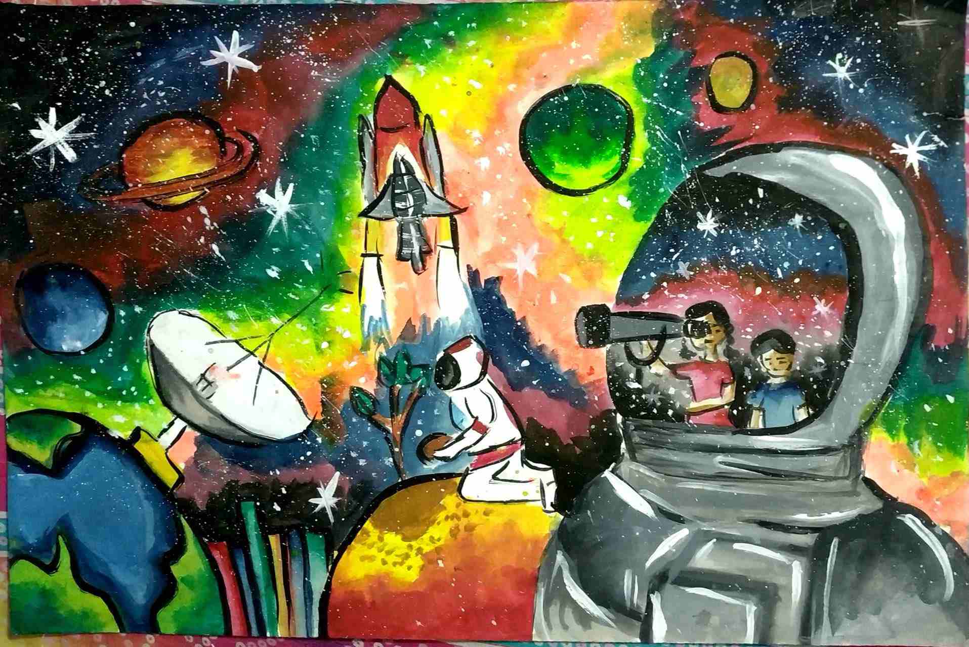 航天日绘画作品《太空车》,孟加拉国Mehzabin Kamal Maisa