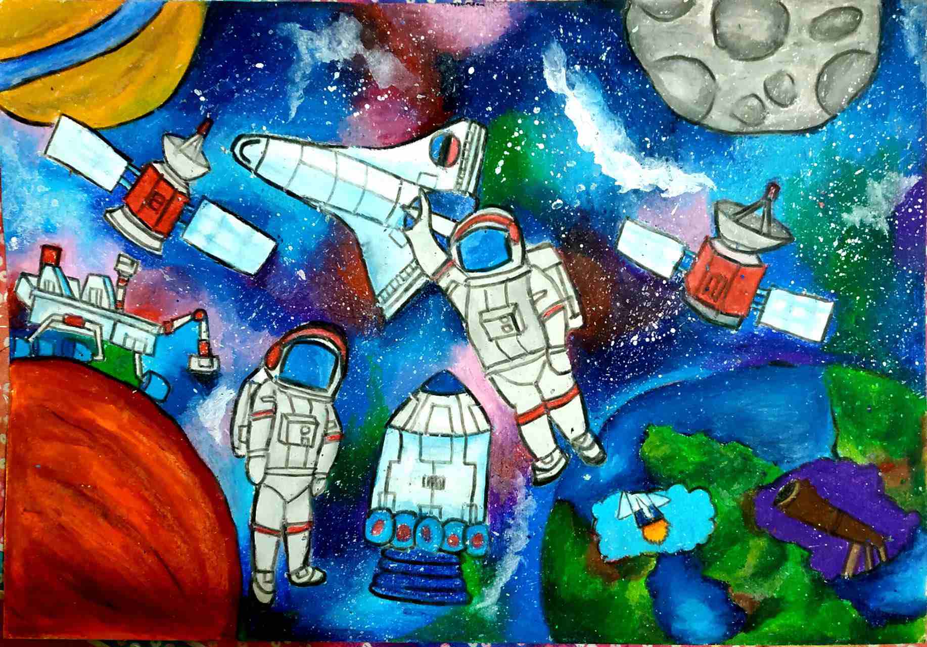 航天日绘画作品《太空航程》,孟加拉国Saadat Ibrahim