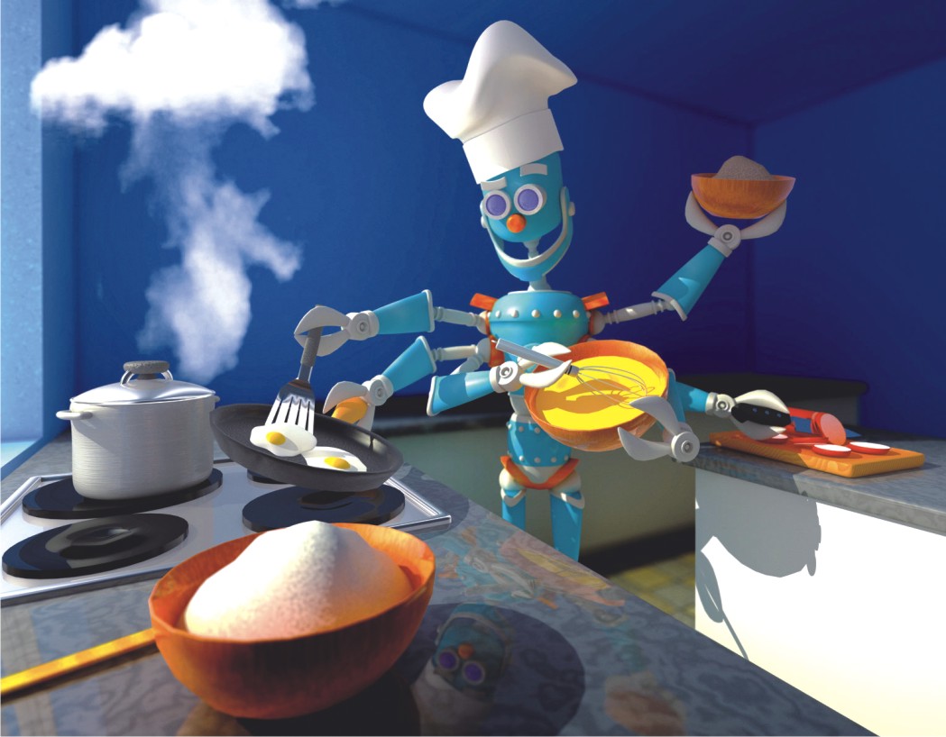 忙得热火朝天的“机器管家”