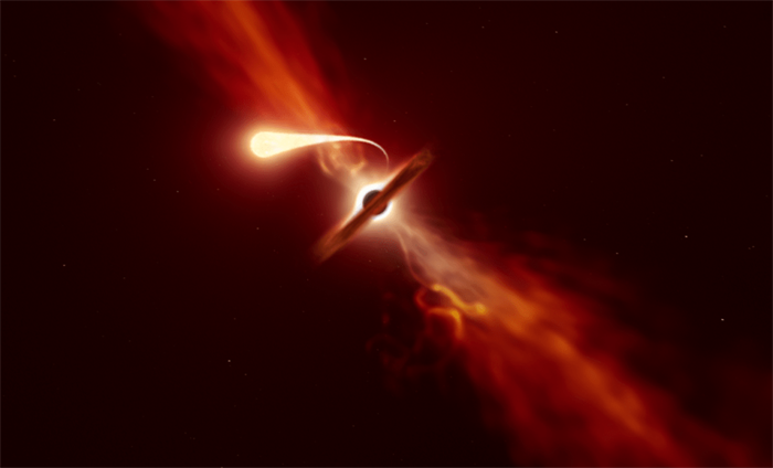 科学家捕捉到黑洞撕裂恒星瞬间
