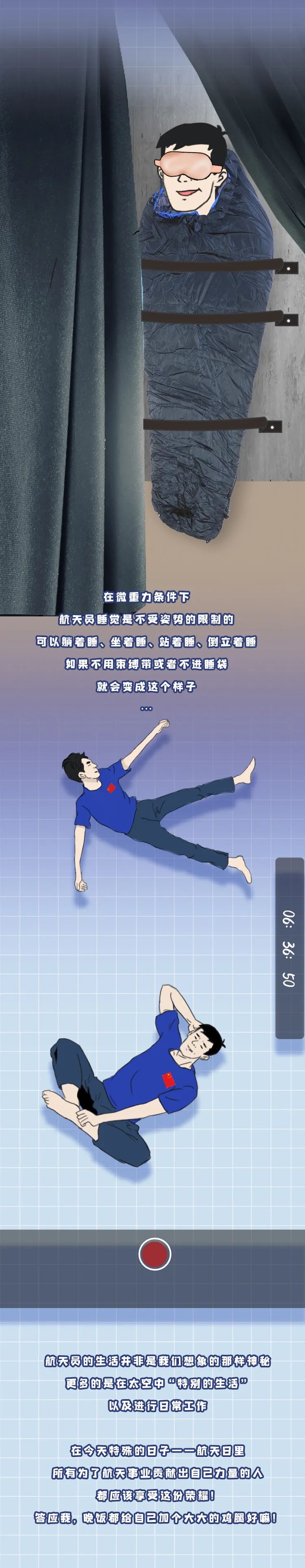 跑步;搓澡;追剧;太空生活;豪横