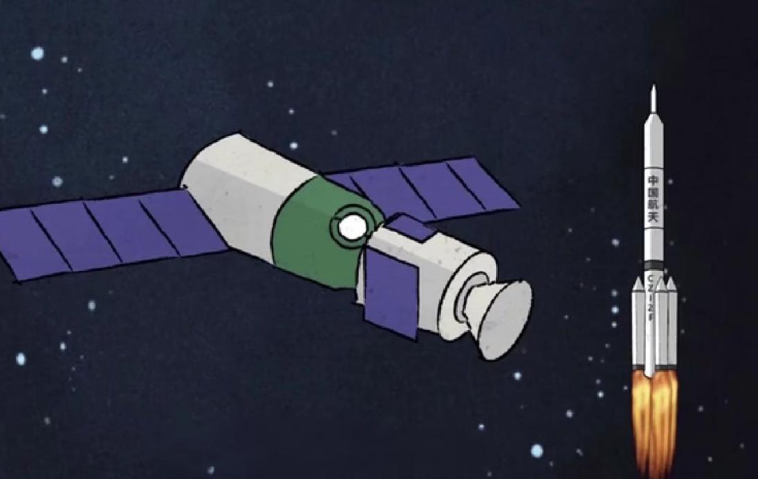 1999年长征二号F火箭将神舟一号发射至太空