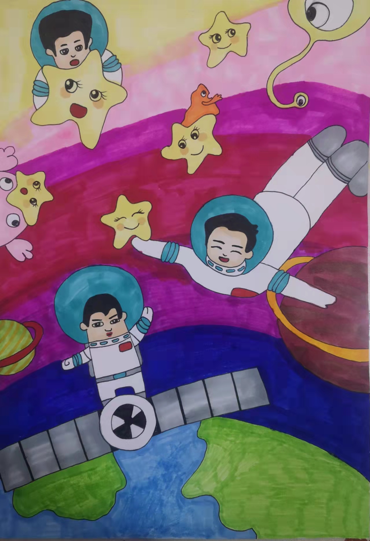 作品《摘星梦》,北京市和平里第四小学胡晰涵