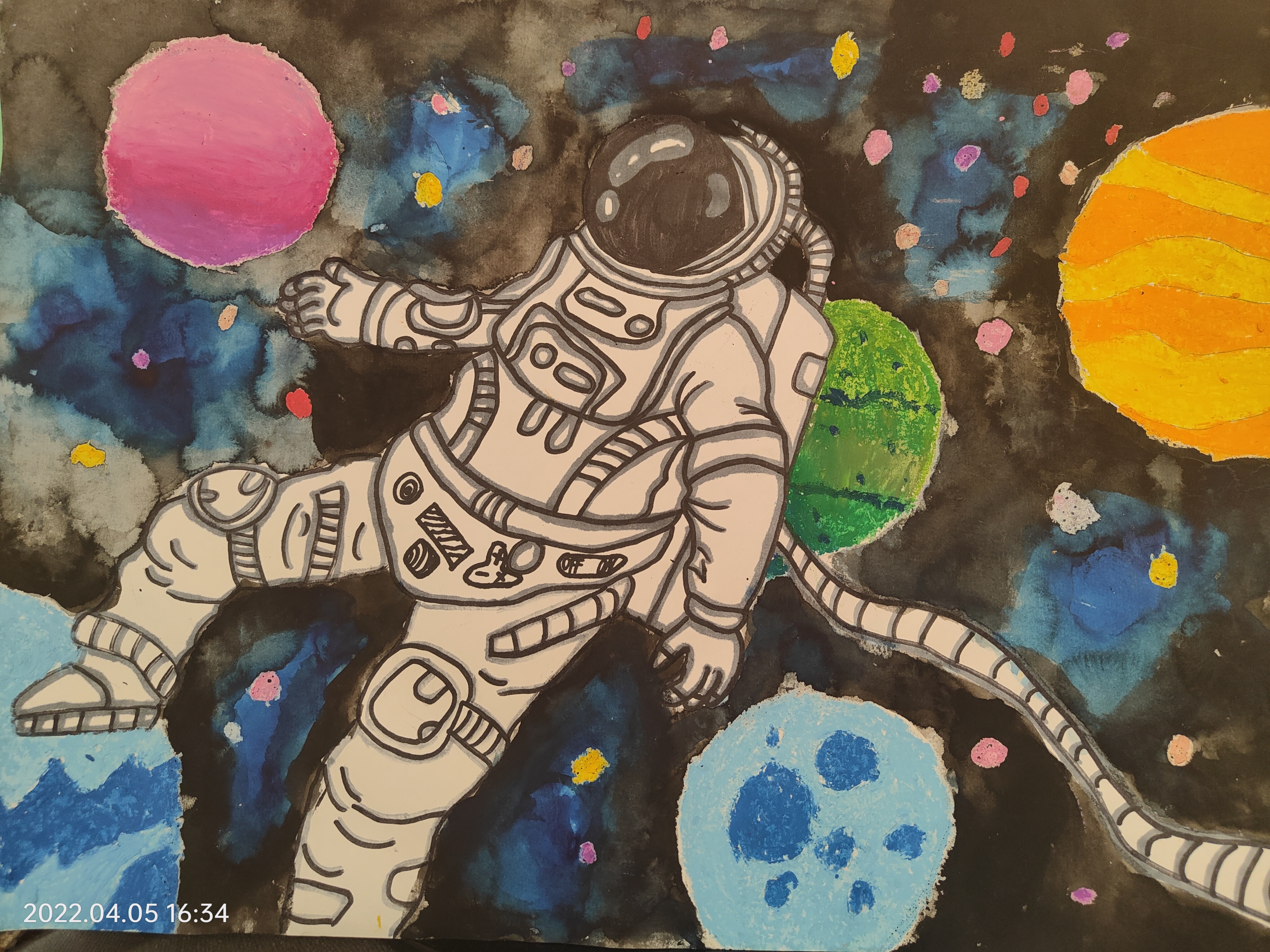 作品《漫步太空》,北京市东城区和平里第四小学牛青阳