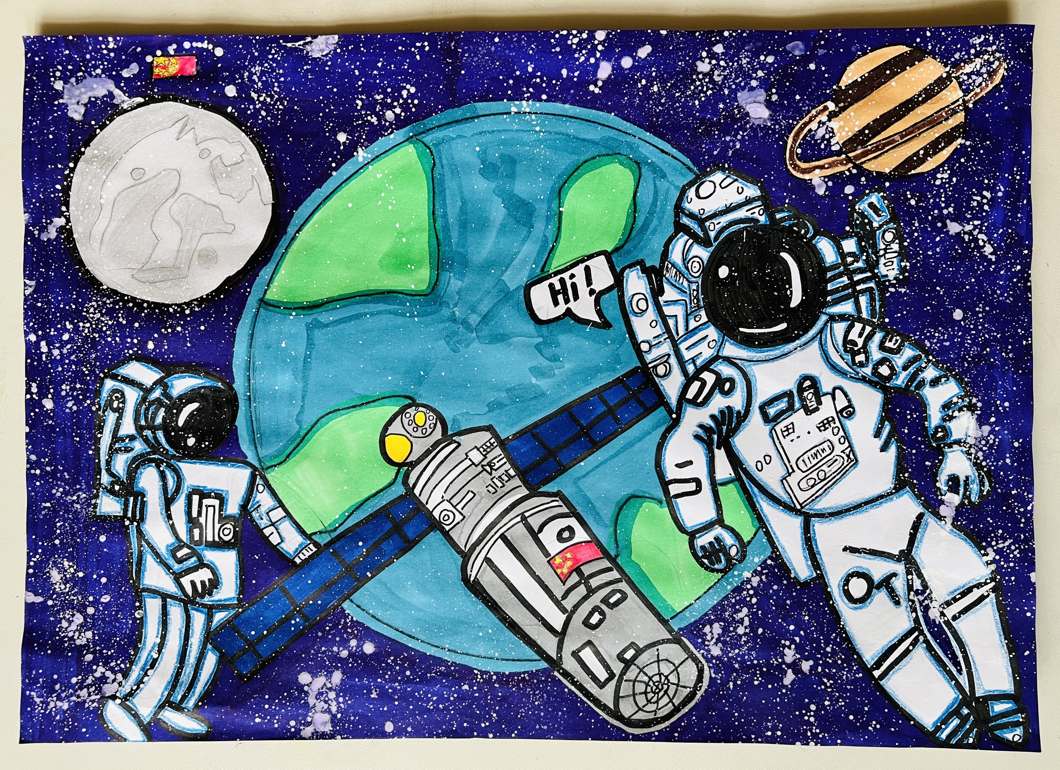 航天日绘画作品《我的未来梦》,北京光明小学程禹骁