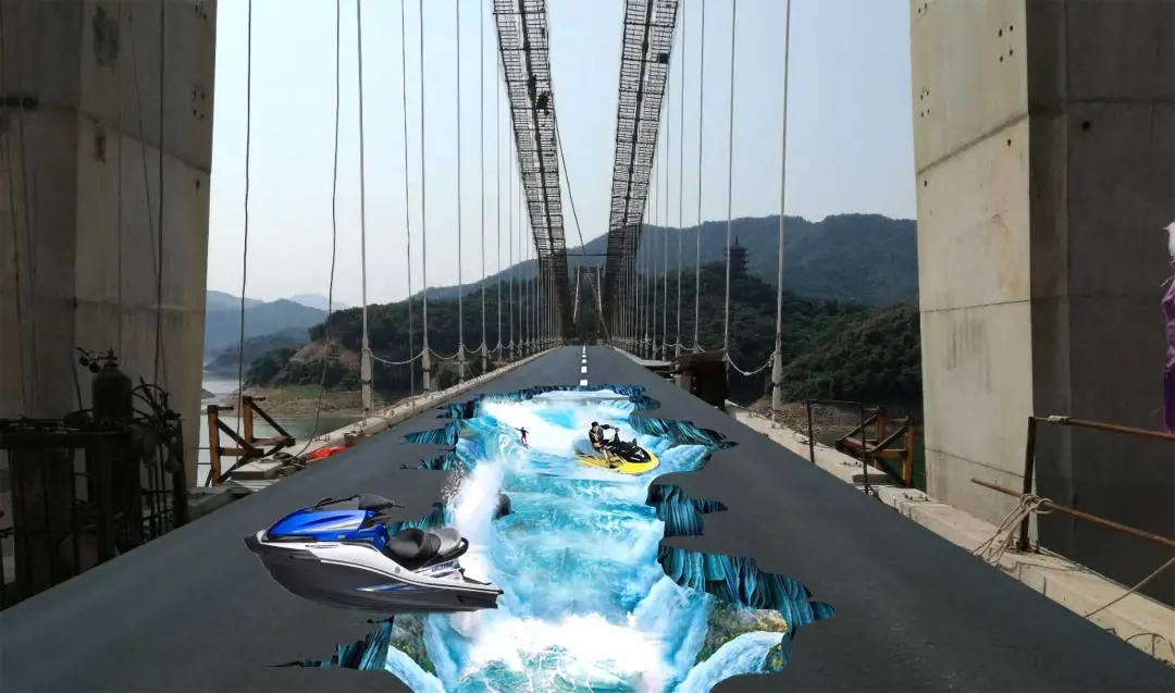 地面上绘制艺术品