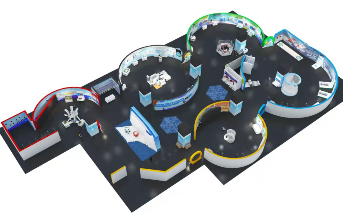 “科技冬奥”主题展览,中国科技馆“科技冬奥”主题展览鸟瞰图,冰雪运动