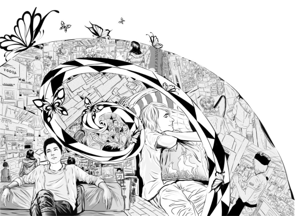 去他的时间尽头,插画 去他的时间尽头,插画