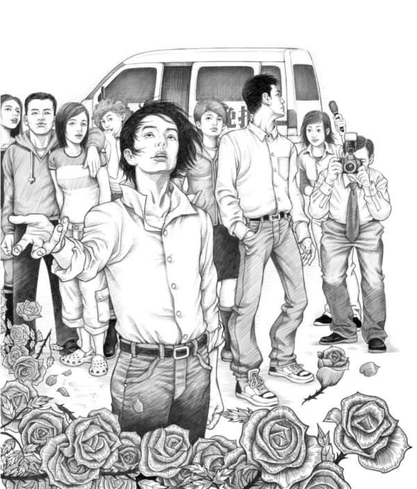 九百九十九朵玫瑰,插画 九百九十九朵玫瑰,插画