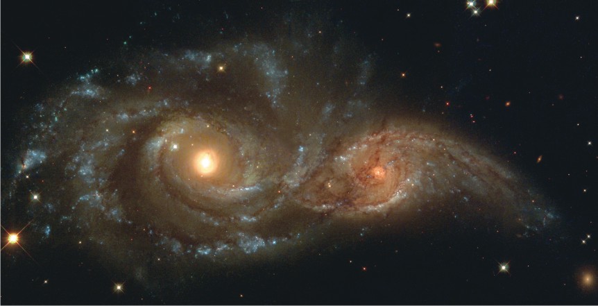 A Grazing Encounter Between Two Spiral Galaxies.